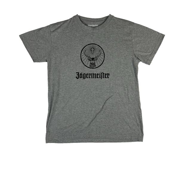Jagermeister Spirit Short Sleeve T-shirt Men's Size Large Gray Crewneck Casual - Picture 1 of 9